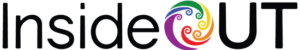 InsideOUT wordmark in black text with rainbow koru logo.