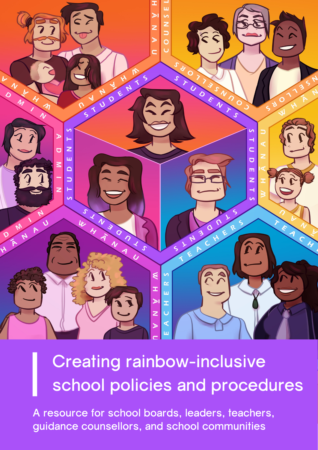 A cover illustration for the resource "Creating rainbow-inclusive school policies and procedures".