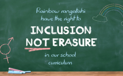 Rainbow rangatahi have the right to inclusion not erasure in our school curriculum!